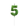 Green Happy Birthday Cake Candles,Wedding Cake Number Candles,3D Design Cake Topper Decoration for Party Kids Adults (Green Number 5)