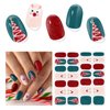 DUKASOU Semi Cured Gel Nail Strips,28 pcs Christmas Nail Stickers Full Nail Wraps,Long Lasting Gel Nail Strips with Any UV Light,Red Green Christmas Sticker for Nails Easy to Apply
