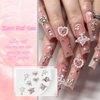 YAEISM 12PCS Nail Art Charms Crystal Heart Nail Charms Pink Shiny Planet Charms 3D Alloy Star Nail Charm Shiny Flatback Diamond Nail Gems Rhinestones for Nail Art and DIY Crafts Jewelry Decoration