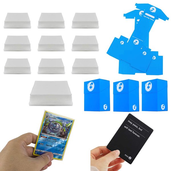 DeElf 1000 Bulk Clear Card Sleeves for Playing Card Standard Size Trading Game Fit MTG Baseball and Sport Cards Acid Free Enhance Penny Protector
