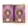 Black Light Incandescent Bulb Halloween Decor 60 Watt Pack of 2
