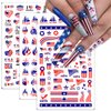8Pcs 4th of July Nail Stickers Independence Day Nail Art Stickers USA Patriotic Theme Nail Design Supplies 3D American Flag Heart Eagle Butterfly Nail Decals for Memorial Day DIY Manicure Decoration
