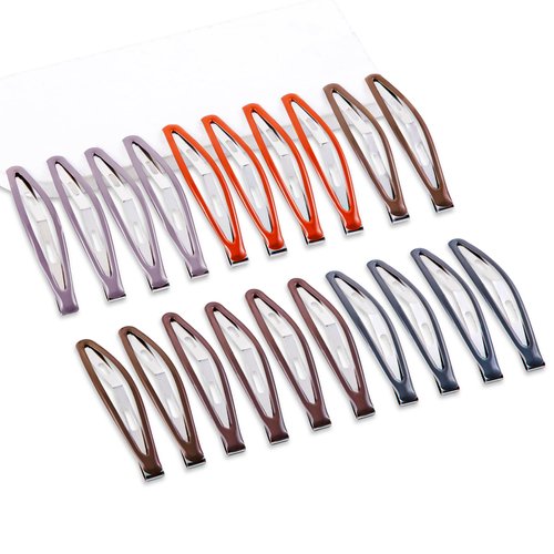 Cptots 20 PCS Sparkle Snap Hair Clips 2.95 x 0.59 Inches Metal Hair Barrettes for Women Non Slip Barrettes for Thick and Thin Hair,Light Multiple Colors