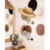 CHADWICK Wall Mount Hat Stand Metal Hollow Mannequin Head Stand Hanging Wig Holder 21Inch Wig Drying Holder Wig Storage Organizer Rack Hat Display Stand for Hats, Wigs, Caps, Earrings, Chrome Gold