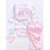 4 Pieces Reborn Doll Baby Girl Clothing for 20-23 Inches Reborn Baby Dolls Clothes Set for Handmade Cotton