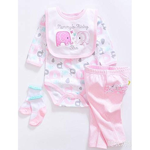 4 Pieces Reborn Doll Baby Girl Clothing for 20-23 Inches Reborn Baby Dolls Clothes Set for Handmade Cotton
