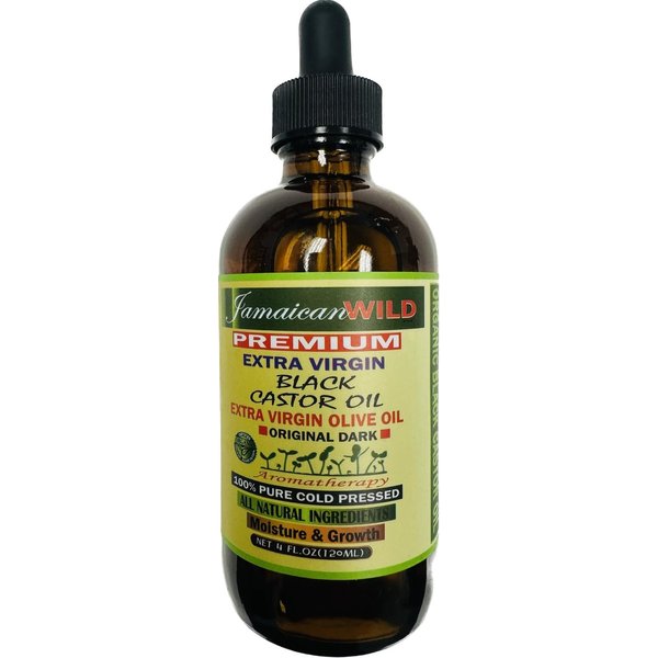 dye dyed Jamaican Wild Black Castor Oil (extra virgin olive oil, 4 oz)