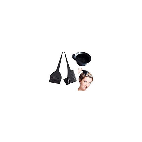 Cotton Fly 3 Pcs Professional Salon Hair Coloring Dyeing Kit - Dye Brush & Comb/Mixing Bowl/Tint Tool by Marketing Eye USA Inc.