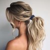 Fashey Pearl Hair Ties Rhinestone Ponytail Holder 3 Pcs Bead Set Hair Scrunchies Elastic Hair Bands Hair Accessories for Women and Girls (blue,green,dark blue)
