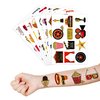 Movie Night Temporary Tattoos Birthday Theme Party Decorations Favors Supplies Cute Stickers Tattoo 8 Sheets 96 PCS Gifts for Kids Girls Boys Decor Class School Reward Carnival Christmas