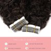 Hair Extensions Tape in Human Hair Jerry Curly Double Sided Strong Tape Brazilian Virgin Hair Darkest Brown Thick End Curly Tape Hair Extensions Black People 20inch #2 20pcs 50grams