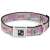 Buckle-Down Seatbelt Buckle Dog Collar - Crown Princess Oval Baby Pink/Baby Blue - 1" Wide - Fits 11-17" Neck - Medium