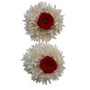 Shilppam 2 pcs Artificial Gajra Hair Clip Red Rose Hair Clip Flower Hair Accessories Wedding Hair pins (Pack of 2)