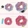 Women Shiny Metallic Scrunchies with zipper pouch tie dye scrunchies for girls secret zipper pocket scrunchies Tie Hidden Pocket scrunchies Hair Bands Soft Stash Hair Elastic Ties for Vsco Girl Stuff