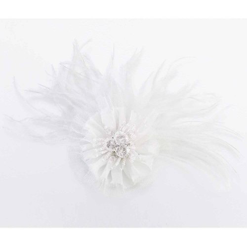 Lillian Rose 6" White 6" Marabou Feather Hair Clip