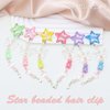 SAWINDA 6 Pack Star Hair Clips Colorful Snap Hair Barrettes Y2K Beaded Butterfly Bear Pearl Pendant Hair Clips Jewelry Acrylic Resin Love Beads Hair Accessories for Women and Girls