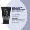 Navy Hair Care Hydrating Hair Mask - 4 Fl oz | Clay Hair Mask for Dry Damaged Hair | Hair Growth & Repair Mask | Paraben Free & Vegan Friendly | Dunes - Black Clay and Charcoal Revitalizing Mask