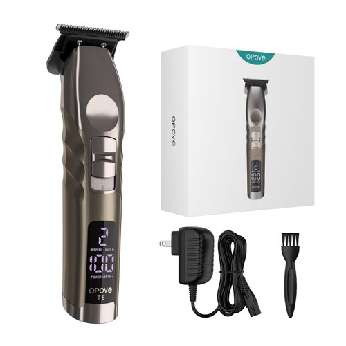 opove T6 Professional Hair Trimmer for Extremely Close Trimming, Clean and Crisp Lines, 3H Runtime for Barbers, T-Blade Cordless Detailer Trimmer for Men, Edges and Beard Trimming (Agate Gray)
