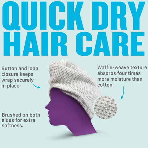 E-Cloth Quick-Dry Hair Wrap, Premium Microfiber Hair Dryer Wrap for Drying Wet Hair, 100 Wash Promise