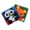 Latch Hook Kits Rug Panda Crochet Yarn Cushion Colour Pre-Printed Canvas Cover Rug Needlework DIY Hook and Latch Kit Christmas Home Decoration 30x30cm/12 X12inch