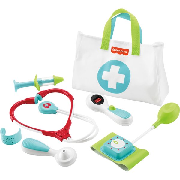Fisher-Price Doctor Playset Medical Kit 7-Piece Toy for Dress Up and Preschool Pretend Play Ages 3+ Years