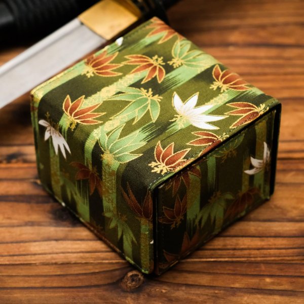 KakapopoTCG The Geisha Deckimono: a Kimono patterned Deck Box for MTG Magic FaB EDH Commander YGO DND Spell Cards FaB PTCG TCG (Jade Forest)