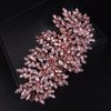 JWICOS Crystal Bride Wedding Hair Comg Bridal Hair Comb Hair Clip Flower Wedding Hair Accessories for Women and Girls (Rose Gold)