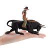 Desktop Ornaments Cowboy with Black Bull Figurine Farm Animal Cattle Figurine Western Riding Toy Playset for Bullfighter Playset Home Office Tabletop Decorative Human Figures Toys