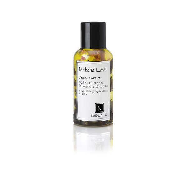 Nabila K Matcha Love Face Serum with Green Tea, Organic Almond Oil, and Rose Extract Water, All Skin Types, 2.4 fl oz