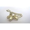Generic Small mini gold metal ab crystal flower alligator hair claw clip