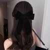 Black Velvet Bow Hair Clips, Classy Women Girls Hair Styling Accessories, Gift Hair Bows for Mom Teen Toddler Girl Stuff, Elegant Headdress Decor, Back to School Outfits, Soft Hair Bow, 1Pack