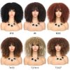 Mtmei hair Short Afro Curly Wig with Bangs Natural Curly Wigs 16Inch 290G T33/27 Hair Arukihair Wig Kinky Curly Wigs Synthetic Hair for Women(16Inch，T33/27)