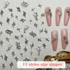 KACHIMOO 55PCS Silver Star Nail Charms Gold Star Charms for Acrylic Nails,Y2K Nail Charms 3D Alloy Nail Art Charms Y2K Nail Rhinestones Nail Supplies for Women and Girls Nail Design(11 Styles)