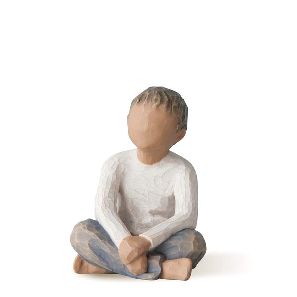 Willow Tree Imaginative Child (darker skin tone & hair color), sculpted hand-painted figure