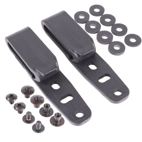 Quick Clip Pro Holster Tough Grip Clips, 3 Hole Adjustable Cant for IWB OWB Kydex, Leather, Hybrid Holster Making. Tuckable Black Plastic w/ Chicago Screw Hardware Made in USA (1.5" 4-Pack)