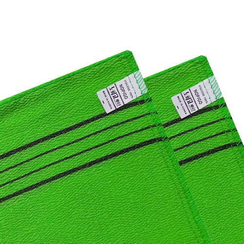 NOPIGO Korean Asian Exfoliating Bath Washcloth Mitt for Remove Dead Skin.Exfoliating Body Scrubber.Exfoliating Gloves for Body Scrub (green4 red4)