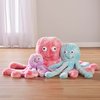 Gor Pets Super Snuggly Plush Octopus Dog Toy - Super Soft with Multiple Squeakers & Crinkles - Perfect Cuddly Companion for Pups & Dogs (Pink, Baby XS)