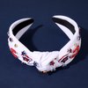 mokkia 4th of July Headband for Women American Flag Star Knotted Headbands Red White and Blue Rhinestone Crystal Top Knot Headbands Patriotic 4th of July Accessories Party Favors (Letter USA)