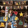 Hokinaa Western Cowboy Party Decorations - 18 Pcs Rodeo West Banners Foil Wild West Hanging Swirls Yee Haw Garland Banner Ceiling Streamers Photography Backdrop for Boys Happy Birthday Decor Supplies