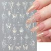 3D Punk Metallic Black Butterfly Nail Stickers Laser Aurora Butterfly Nail Decals Butterfly Nail Art Stickers Pink Butterfly Stickers for Nails Butterflies Silver Nail Stickers Women Nail Supplies