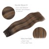 WENNALIFE Sew in Hair Extensions Real Human Hair, Weft Hair Extensions Human Hair 18 Inch 90g Balayage Dark Brown to Chestnut Brown Hand Tied Weft Hair Extensions Sew In