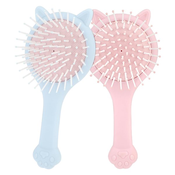 Cute Cat Shape Hair Brush Set, Air Cushion Comb Wet and Dry Detangler Brush for Women Girls Kids Toddler Cute Paddle Detangling Comb for Curly Thick Wavy Thin Hair