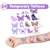 48 PCS Butterfly Party Favors 24PCS Tattoos Stickers 24PCS Slap Bracelets Wristbands Perfect for Butterfly Themed Birthday Baby Showers or Classroom Rewards Ideal Decor and Gifts for Girls and Boys