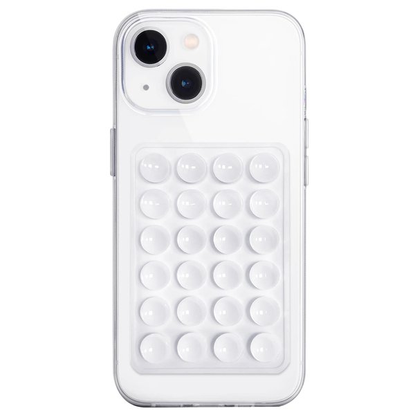 JingJinYY Silicone Suction Phone Case Mount, Non Slip Sticky Phone Grip for Cellphone, Silicon Adhesive Suction Cup Phone Mount, Strong Grip Holder for Selfies and Videos (White)