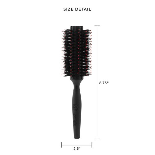 Cricket Static Free RPM 12XL Row Deluxe Boar Bristle Round Hair Brush for Blow Drying, Curling and Styling Roller Hairbrush for Medium Length Hair, Facial Hair Grooming and All Hair Types (12 XL)