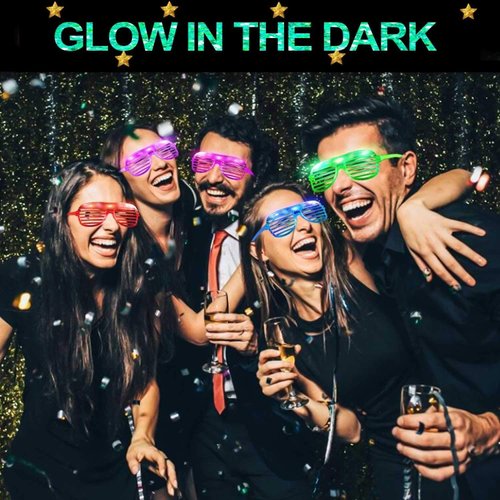 20 Pack LED Glasses Halloween Party Favors, 6 Colors Light Up Glasses Glow In The Dark Party Supplies Shutter Shades Glow Sticks Glasses Neon Sunglasses Halloween Birthday Accessories for Kids Adults