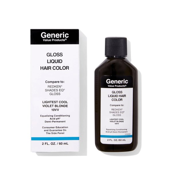 Generic Value Products 10VV Lightest Cool Violet Blonde Demi-Permanent Gloss Liquid Hair Color, Adds Gloss for Healthy Looking Hair, Refreshes Color, Tones for a Beautiful Finish, 2 Fl Oz