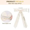 3PCS Silky Satin Hair Bows, Etercycle Beautiful Hair Ribbon Tassel Bow Clip, BowKnot Barrettes Hair Accessories Alligator Clips Hair Bow for Women Girls(Black/Beige/White)