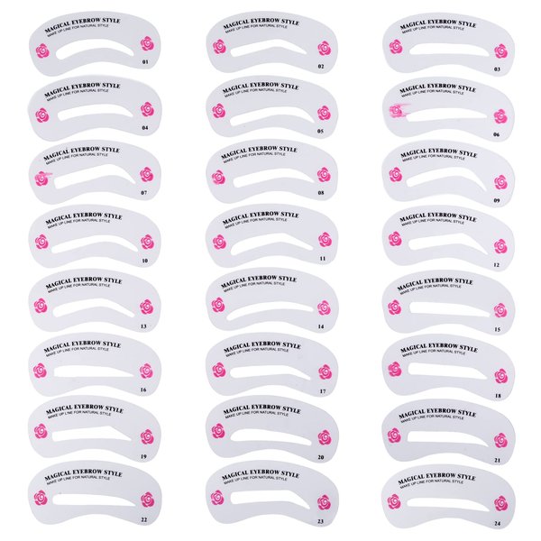 24 Styles Eyebrow Stencils, Eyebrow Shaper Sticker Kit, Reusable Eyebrow Template, DIY Makeup Beauty Tools for Beginners & Professionals (Pack of 24)