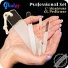 Genuine Czech Glass Nail File Set - Multi-functional Shiner Buffer, Callus Remover Foot Rasp, Precision Filing Cuticle Pusher, Etched Surface, Manicure & Pedicure, Professional Care, Quality by GLADZY